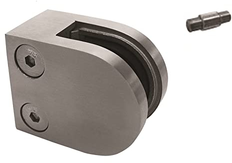 FeNau - Glasklemme 52x52x32 mm V2A - für Anschluss Ø 42,4 mm | Gummi 10,00 mm für ESG Glas