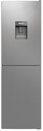 CANDY CCT3L517FWSK Freestanding Fridge Freezer 55cm Wide, Low Frost Fridge Freezer, Non-Plumbed Water Dispenser 252L Capacity, Silver