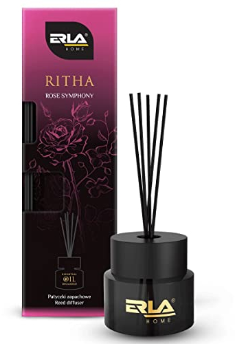 ERLA Duftstäbchen 'Rose Symphony' (100 ml) - Raumduft Stäbchen - Raumerfrischer mit Duft von Sommerblumen, Rosen und Jasmin - Beruhigende Kraft Der Ätherischen Öle - Duftstäbchen Raumduft