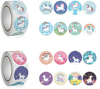 BuerHomie 1000 adesivi unicorno per bambini, adesivi per passeggino, adesivi per animali domestici