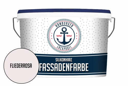 Hamburger Lack-Profi Fassadenfarbe MATT Fliederrosa Silikonharz Fassadenfarbe Rosa wetterbeständige Außenfarbe - Silikonharzfarbe Sockelfarbe - geruchsarme Farbe mit hoher Deckkraft (10 L)