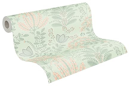 A.S. Création Blumentapete Grün Grau Rosa Orange - Livingwalls Famous Garden 393493 - Vliestapete - 10,05 m x 0,53 m - Made in Germany