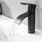 ONECE Robinet de Lavabo Cascade Noir, Mitigeur Cascade pour Salle de Bains, Acier Inoxydable, Robinettrie de Lavabo Design Elégant, Cartouche Céramique