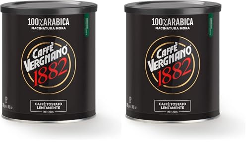 Caffè Vergnano 1882 Lattina Caffè 100% Arabica Macinato Moka, Confezione da 500 gr