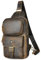 Handadsume Wasserfeste Leinwand + Leder Wandern Reisen Tagesrucksack Sling Crossbody Dreieck Brust Pack Tasche für Männer Frauen FB8013 (100% Echtleder-1315 Braun)
