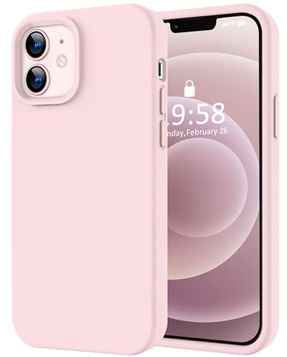 LOVE 3000 Entworfen für iPhone 12 Hülle/iPhone 12 Pro Hülle, Premium-Silikon mit [weichem, kratzfestem Mikrofaser-Innenfutter], stoßfeste Schutzhülle für Männer, Frauen, Mädchen, 15,5 cm, Kreiderosa