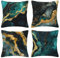 HOSTECCO Grüner Marmor Kissenbezug 45x45 cm 4er Set Abstrakt Grün Gold Kissenbezüge Luxus Dekokissen Kissenbezüge für Sofa Couch Wohnzimmer