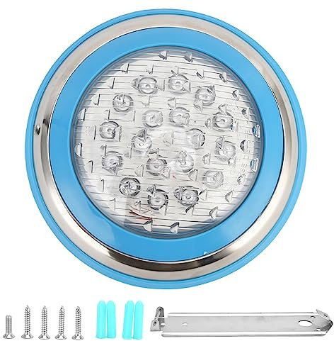 MUNEFE Luces LED Subacuáticas para Piscinas, Luces Subacuáticas Montadas En La Pared De Acero Inoxidable para Piscinas, Herramientas De Iluminación para Piscinas(24W)
