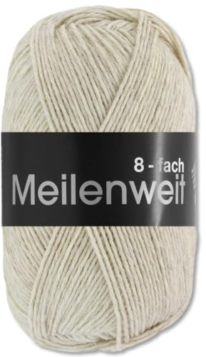 Frida's Wollhaus Lana Grossa 150 g Meilenweit 8-fach 150 Sockenwolle Stricken Garn 16 Farben (9661 | Hellbeige meliert)