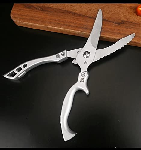 Kitchen Scissors, Chef Knife Shears Chicken Bones Scissors Kitchen Cooking Cutter 4Cr13Mov Stainless Steel Japanese Shear Poultry Fish Scissors
