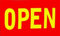 Flagge Fahne Open gelb/rot 90x150 cm Fahnen Flaggen Offen