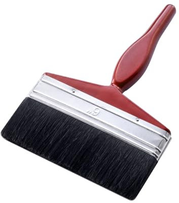 Large Artist Flat Paint Brush Wide Wall Art Paint Brush for Gesso, Varnishes, Acrylic Painting, Watercolor, Wood, Wall, Furniture (6 Inch-red)