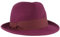 Breiter Damen Filzhut Wollhut Trilby 100% Wolle Wollfilzhut mit Ripsband-Garnitur Lila M