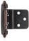 Vallecloud Antique Copper 3/8 Inset Self Closing Cabinet Hinges (2 Pair, 4 Pack) - Face Frame, Semi Concealed, Heavy Duty Steel, Offset Kitchen Cabinet Door Hinges