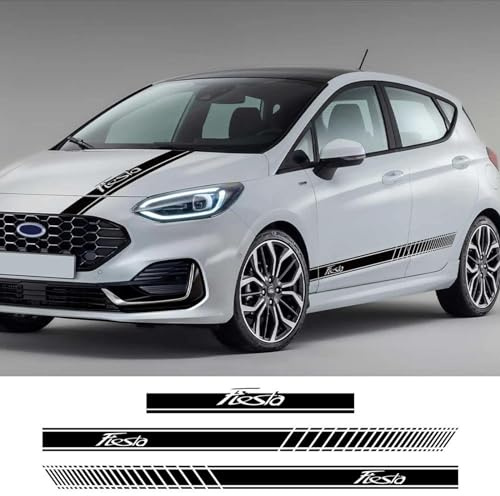 LIOUFTT 3 Stück Autotür-Seitenhauben-Aufkleber, passend für Ford Fiesta MK7 MK8 MK5 MK6 ST, Auto-Vinyl-Aufkleber, Streifen, Sport-Dekor-Zubehör