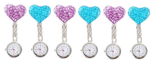 SAFIGLE 6stücke Herzdesign Schwesternuhr Taschenuhr Aus Legierung Für Pflegekräfte Und Medizinisches Zubehör