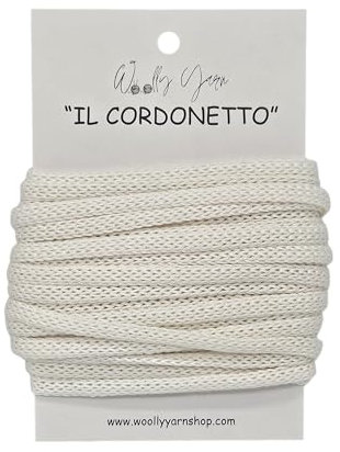 Woolly Yarn, il cordonetto, Filo per tricotin, 6mm per 5-10 metri, fiocchi nascita, decorazione e hobby creativi (Panna, 5 METRI)
