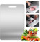 Planche à découper, planche a decouper inox, Planche à Découper Inox, Planche a Decouper en Titane, Decoupe Legumes,Planche a Decouper Professionnelle(34 * 23cm)