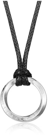 Jovivi Wikinger Rune Halskette Herren Punk Kunstleder Kette mit Rune Anhänger Mobius Anhänger Kette Edelstahl ausgehöhlt Amulett heidnischen Schmuck Geschenke für Männer Frauen (Silber)