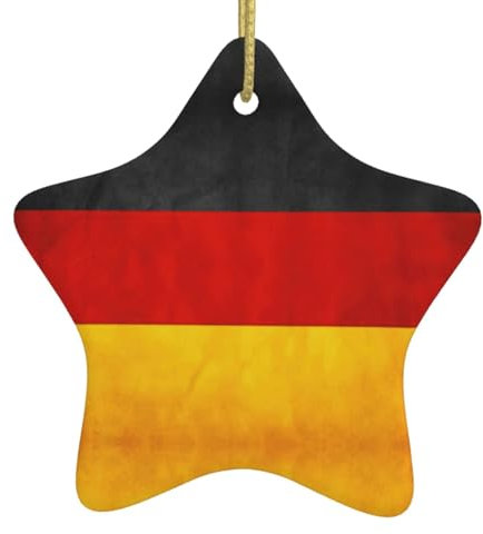 Deutschland-Flagge, Weihnachtsschmuck für Weihnachtsbaumschmuck, mit goldfarbenem Seil für Party-Dekoration, zum Aufhängen