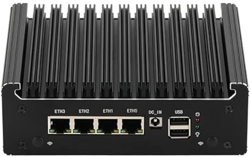 Updated 4 Lan i226 2.5G Firewall Micro Appliance, Fanless Firewall Mini PC Alder Lake-N N100, HDMI, DP, 4xUSB, COM RJ45, AES-NI VPN Router Support pfsense Openwrt, Wifi Slot, 16GB DDR4 256GB NVMe
