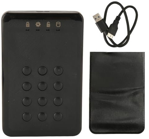 Ausla Disque Dur Externe Portable chiffré par Matériel avec USB 3.0, Authentification PIN, Cryptage en Temps Réel, Vitesse de 5 Gbit/s pour OS X, et