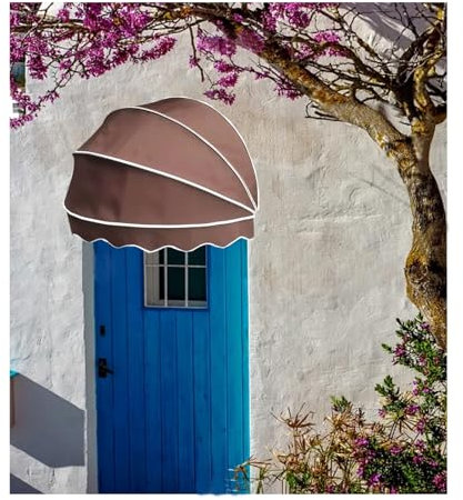 Tenda da sole curva francese per porte e finestre, con cupola in tela anti UV, pieghevole, per patio, bar, decorazione per porta anteriore/posteriore (95 cm)