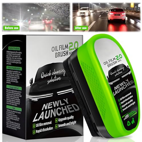 150ml Windschutzscheiben Reiniger Innen, Schnefie Scheibenreiniger Auto, Scheibenversiegelung Auto, Autoscheiben Innenreiniger Versiegelung Oil Film Cleaning Brush Ölabweisende Folie für Autoscheiben