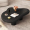 Miuuod Cloud Table basse pour le salon, table centrale moderne à 4 pieds, table de finition irrégulière avec plateau lisse, table à thé unique, montage facile (noir)