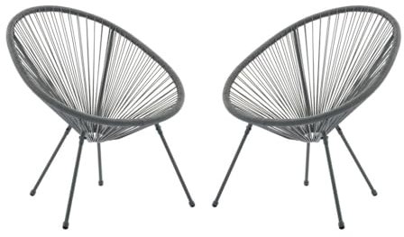 Vente-unique-Gartensessel 2er-Set - Polyrattan - Anthrazitgrau - ALIOS III von MYLIA
