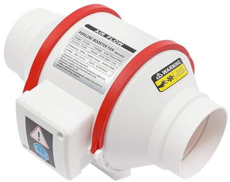 chennnls Rohrventilator mit Fernbedienung - 100mm Rauchabzug Rohrventilator Leistungsstarker Lüfter für Küche, Garage und Lagerräume, Einstellbare Geschwindigkeit, 220V 40W