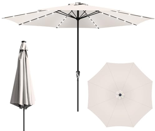 Tubiaz Sombrilla grande de 270 cm, 350 cm, impermeable, sin soporte, con manivela, para balcón, jardín, terraza