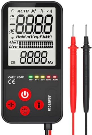 Digital Multimeter Tragbar – Multimeter Digital Präzision mit Großem LCD Display – Multimeter Style – Ideal für NCV, AC/DC Spannung, Widerstand, Frequenz Test – Automatische Spannungserkennung