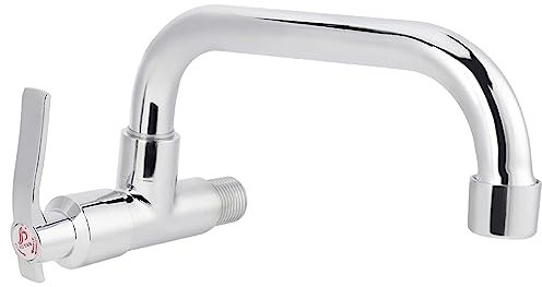 Robinet de lavabo à barres, G1 / 2in 360 pivotant universel mural en acier inoxydable à eau froide à eau froide puits d'eau robinet d'eau pour la salle de bain de cuisine à la (20 cm)