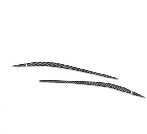 Pexorin Adesivo for sopracciglia for fari, copertura decorativa for palpebre, nero con bandiera italiana, in fibra di carbonio, for Alfa Romeo, Giulia 15-24 Sopracciglio con fari