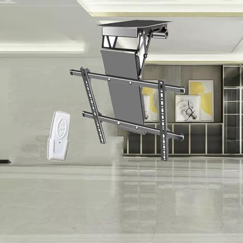 ApuaVireo&Co Supporto TV da parete, supporto TV da soffitto motorizzato, ribaltabile da 0 a 85°, sollevamento TV nascosto, adatto a TV da 50 a 90 pollici