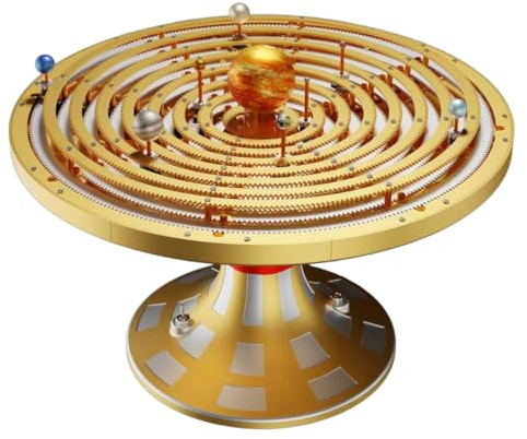 Metall-Sonnensystem-Modellbausatz – Motorisiertes Metall-Planetarium mit LED-Nachtlicht-Sonne, pädagogisches STEM für Erwachsene, Klassenzimmer-Wissenschaftsprojekt, einzigartiges