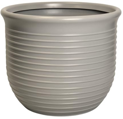 Trifibre Blenheim Roto Moulded Planter 58cm, 72L, Concrete, Frost Proof | Rotomoulded lightweight garden plant pot with 72L capacity, frost-proof and UV-resistant, Blenheim design planter.