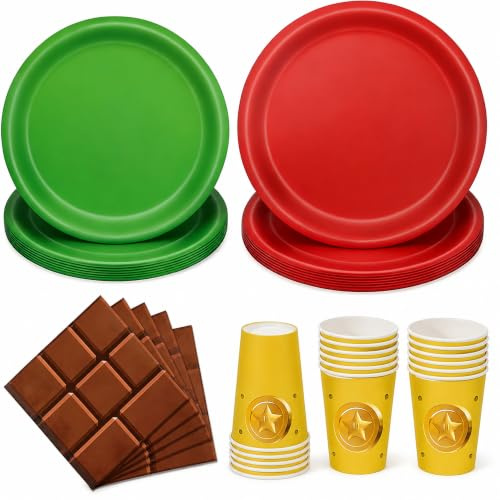 Partygeschirr Set,50 Stück Kindergeburtstag Geschirr Set | Partygeschirr Kindergeburtstag,Partygeschirr Geburtstag,Geburtstag Deko,Mit Teller Becher Servietten,Party Geschirr für 10