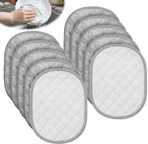 10 Pcs Silver Mesh Dish Cloths Multipurpose Wire Dishwashing Rags for Wet And Dry Double Side Non Scratch Wire Dishcloth Metal Scrubbing Pads for Cleaning Kitchen Dishes Sinks