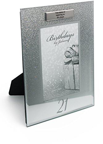 Personalised 21st Birthday Photo Frame Silver Glitter Gift