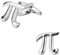 ODETOJOY 2pcs/Set Pi 3.14 Math Manschettenknöpfe Mens Manschettenknöpfe, benutzerdefinierte Hochzeit Manschettenknopf, Wissenschaft, Physikalische Chemie Manschettenknöpfe