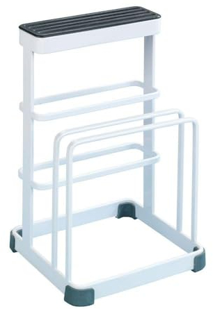 WENKO Porta coltelli e taglieri - Porta tagliere e ceppo porta coltelli, Metallo, 12.5 x 22 x 13 cm, Bianco