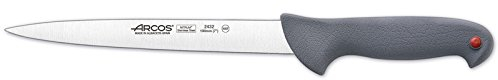 Arcos Serie Colour Prof - Caja 6 uds Cuchillo Fileteador - Hoja de Acero Inoxidable NITRUM de 190 mm - Mango de Polipropileno recubierto de Elastómero Color gris (6 UDS)