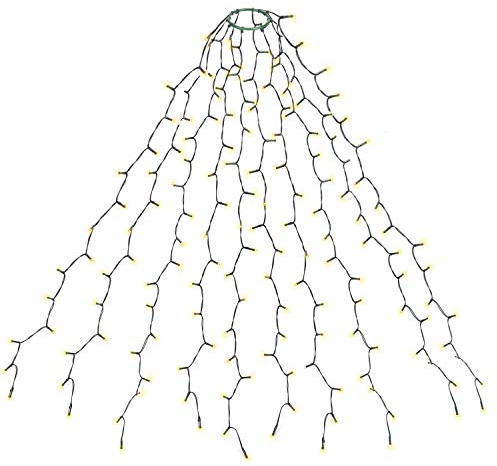 SALCAR 3m Christbaumbeleuchtung mit Ring und 10 Girlanden, 350er LED Weihnachtsbaum Lichterkette Überwurf Wasserdicht für 120cm bis 350cm Tannenbaum, Warmweiß