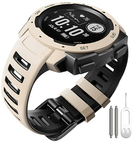 ANBEST Armbändern Kompatibel mit Garmin Instinct/Instinct 2 Armband, Weiches Silikon Uhrenarmband Sport Ersatzarmband für Garmin Instinct Tactical/Tide/Solar