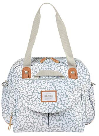 BÉABA - Wickeltasche Genève II - Modulierbar, großes Fassungsvermögen - Vordertasche abnehmbar, Wickelunterlage - Isolierfach für Babynahrung, Befestigungssystem für Kinderwagen - Kirsche