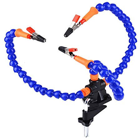 Solder Helping Hands Station Soldering Tool Third Helping Hand Tool 3pcs Flexible Arms with Clamp Swivel Holder