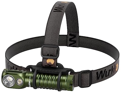 Wurkkos HD20 Kopflampe,2000 Lumen Stirnlampe, Spotlicht und Flutlicht,Vielseitig Einsetzbar,EDC Taschenlampe mit LH351D LED für Outdoor und Indoor- Aktivitäten,