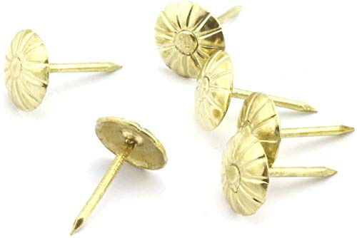Namvo 200pcs Retro Chrysantheme Polsterung Nägel Stifte Möbel Nägel für Sofa Dekoration Kork Feste Leder Handwerk Gürtel Gold